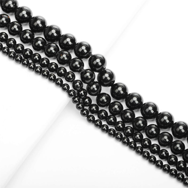 AD BEADS Natural Black Tourmaline Gemstone Round Beads 15.5â€œ A Grad (10mm) - Image 4
